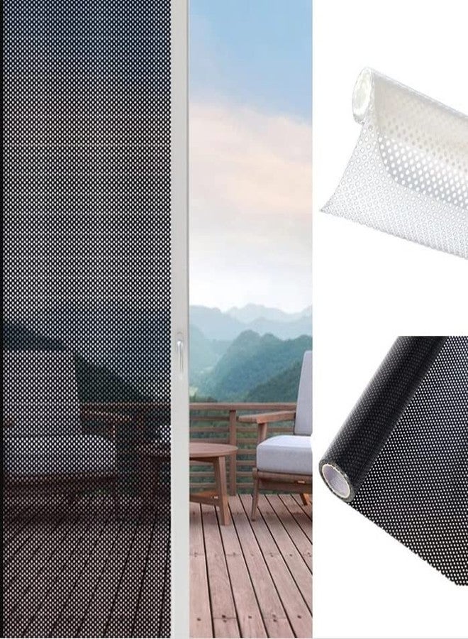 SUNBIRD Self-Adhesive Mesh Window Film Perforated Self Adhesive Black White Dotted One Way Film Privacy Glass Stickers for Home Office Decorat (24 X 48 Inch) - Image 2